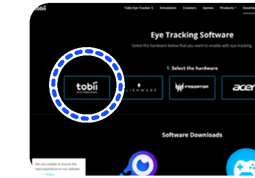 ②③ Tobii ホームページで EYETRACKING を選択